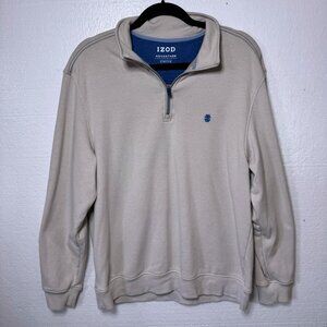 Izod Advantage Performance Mens Size Large 1/4 Zip Pullover Stretchy Fleece Golf